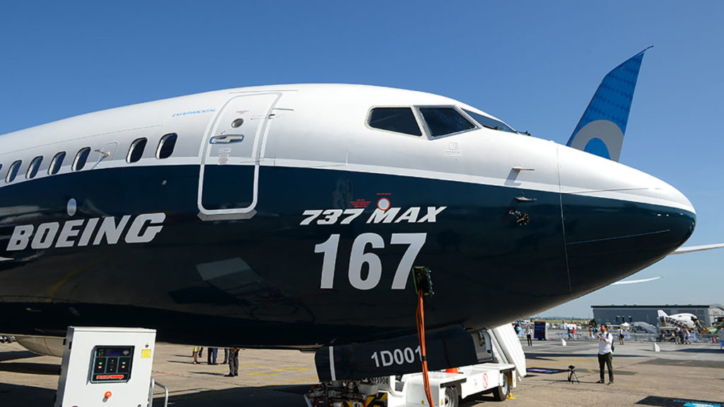 A Boeing 737 Max 9 test plane is presented on the Tarmac of Le Bourget on June 18, 2017 on the eve of the opening of the International Paris Air Show. (Photo: ERIC PIERMONT, AFP/Getty Images)