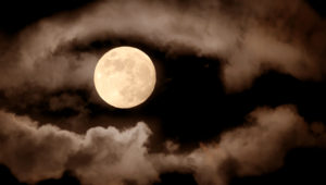 Full moon over dark sky with. Photo: Shutterstock