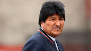 El presidente de Bolivia, Evo Morales asiste a la investidura del presidente electo de Colombia, Iván Duque. EFE/Leonardo Muñoz