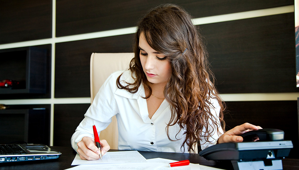 Woman office worker.