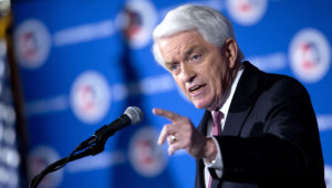 Tom Donohue, president and chief executive of the U.S. Chamber of Commerce, speaks in Washington in January 2014. (Andrew Harrer/Bloomberg News)