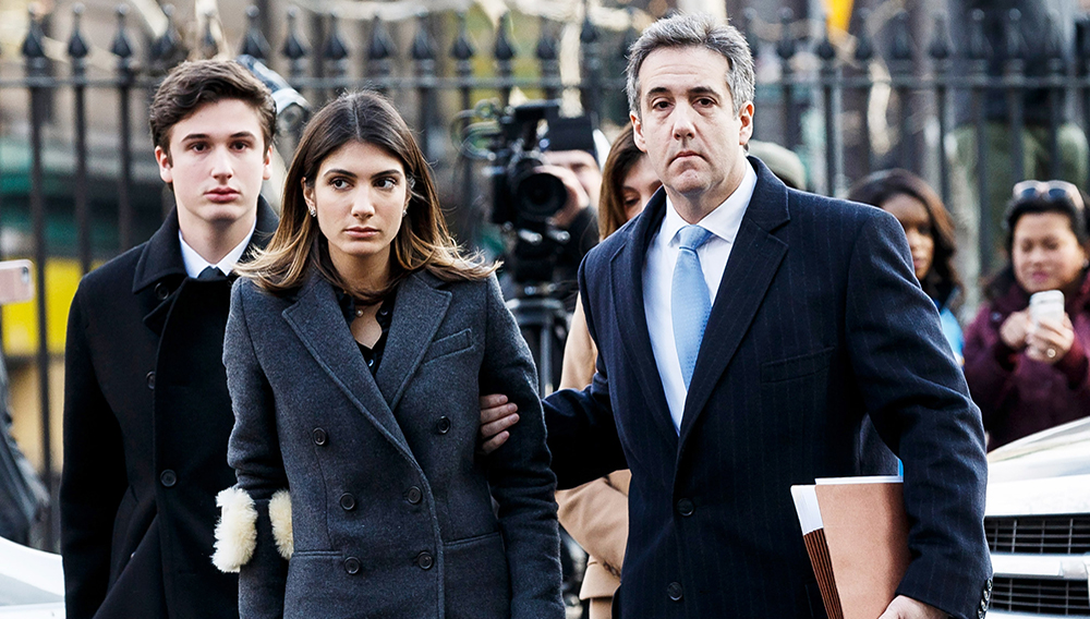 Mandatory Credit: Photo by JUSTIN LANE/EPA-EFE/REX/Shutterstock (10031463f) Michael Cohen (R), President Trump's former lawyer, arrives with his family for his sentencing hearing at United States Federal Court in New York, New York, USA, 12 December 2018. Michael Cohen Sentancing, New York, USA - 12 Dec 2018
