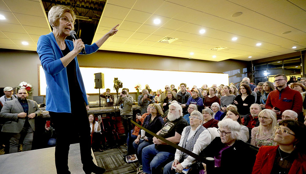 La senadora demócrata Elizabeth Warren en un evento en Council Bluffs, Iowa, el 4 de enero del 2019. (AP Photo/Nati Harnik)