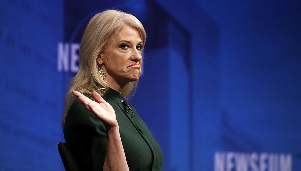 Counselor to President Trump Kellyanne Conway told CNN's Chris Cuomo that the White House doesn't talk about former political rival Hillary Clinton, hours after the president discussed Clinton at a press conference that day. (AP Photo/Carolyn Kaster)