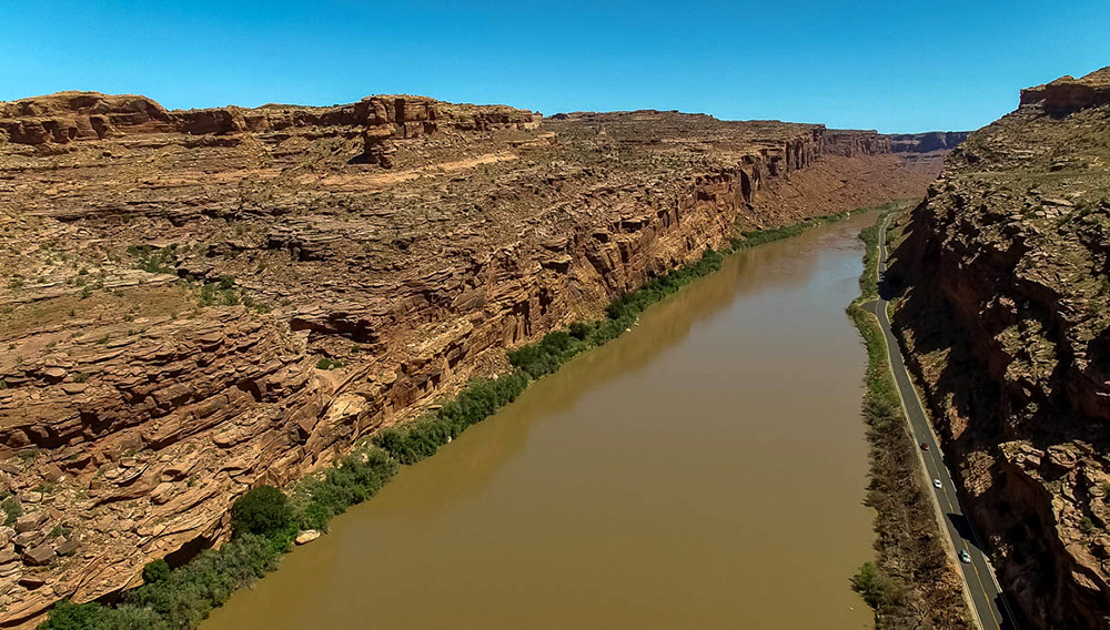 Colorado River drone footage near Moab, Utah. | Photo: Mitch Tobin