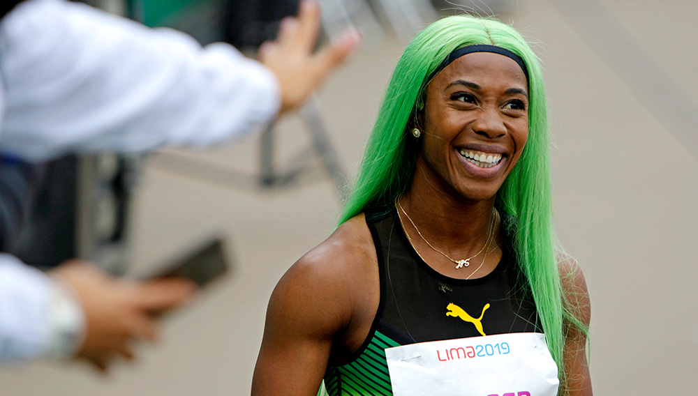 Shelly-Anne Fraser-Pryce, nuevo récord de los Juegos Panamericanos con marca de 22.43 en los 200 metros. | Foto: Lima 2019 Juegos (Flickr)