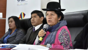 María Eugenia Choque, presidenta del Tribunal Electoral de Bolivia. AFP