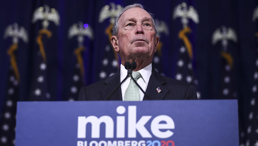 Former New York Mayor Michael Bloomberg speaks during a press conference to discuss his presidential run on November 25 in Norfolk, Virginia. DREW ANGERER/GETTY