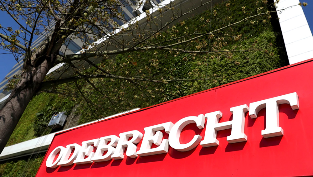 FILE PHOTO: The corporate logo of the Odebrecht SA construction conglomerate is pictured at its headquarters in Sao Paulo, Brazil, July 29, 2019. REUTERS/Amanda Perobelli