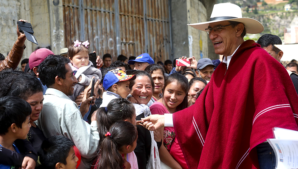 Jefe de Estado, Martín Vizcarra, da inicio a la obra de ampliación y mejoramiento del sistema de agua potable y alcantarillado en 6 sectores del cercado de la ciudad de Celendín (Cajamarca). 14 de enero de 2020. Foto: Presidencia Perú (Flickr)