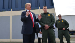 President Donald Trump inspects border wall prototypes in San Diego, California on March 13. MANDEL NGAN/AFP/GETTY IMAGES