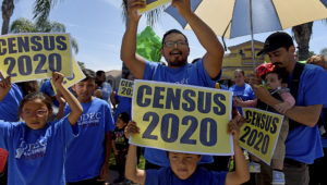 Miguel Sandoval, of Perris, rallies with his family and fellow immigrant-rights advocates with the TODEC Legal Center downtown before canvassing neighborhoods, to talk with residents about participating in the 2020 U.S. Census, in Perris on Sunday, May 5, 2019. (Photo by Jennifer Cappuccio Maher, Inland Valley Daily Bulletin/SCNG)