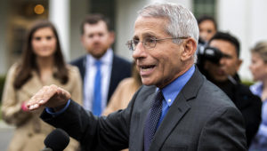 Director of the National Institute of Allergy and Infectious Diseases at the National Institutes of Health Dr. Anthony Fauci talks to reporters on the North Lawn outside the West Wing at the White House, Thursday, March 12, 2020, in Washington. (AP Photo/Manuel Balce Ceneta)