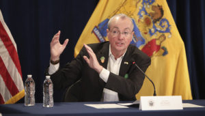 Governor Phil Murphy holds a coronavirus briefing in Trenton on March 17, 2020 (Edwin J. Torres for Governor’s Office).