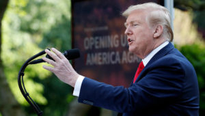 President Donald Trump speaks about the coronavirus in the Rose Garden of the White House, Monday, April 27, 2020, in Washington. | Alex Brandon, The Associated Press