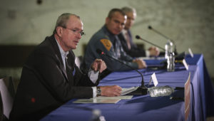 Governor Phil Murphy holds a coronavirus briefing in Newark on March 24, 2020. (Edwin J. Torres for Governor’s Office).