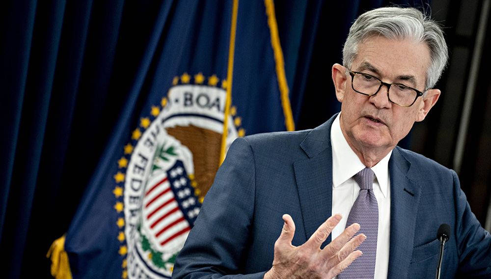 Jerome Powell, chairman of the U.S. Federal Reserve, speaks during a news conference in Washington, D.C., U.S., on Tuesday, March 3, 2020. The U.S. Federal Reserve delivered an emergency half-percentage point interest rate cut today in a bid to protect the longest-ever economic expansion from the spreading coronavirus. Photographer: Andrew Harrer/Bloomberg