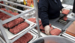 Trays of beef ground chuck are packaged in the meat department at a supermarket in Princeton, Illinois, U.S., on Thursday, April 16, 2020. Photographer: Daniel Acker/Bloomberg
