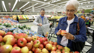 Kathy Collins, left, of Appleton and Donna Christie of Sherwood shop for produce at Festival Foods on Van Roy Road in Appleton. | Dan Powers/USA TODAY NETWORK-Wisconsin