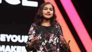 Gitanjali Rao speaks onstage during The 2018 MAKERS Conference at NeueHouse Hollywood on February 6, 2018 in Los Angeles, California | Photo: Rachel Murray/Getty Images for MAKERS