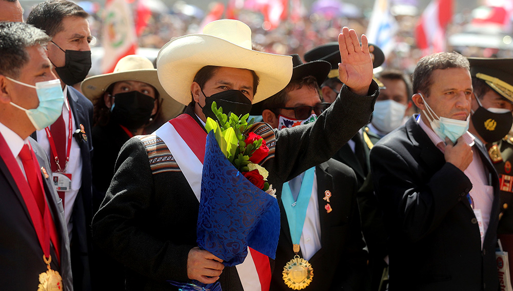 Estados Unidos sería previsiblemente el destino del primer viaje oficial de Castillo, que asumió la Presidencia de Perú el 28 de julio, después de unas ajustadas y polarizadas elecciones. Foto: Presidencia del Perú.