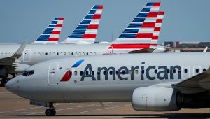 American Airlines planes are seen at the gates of Terminal C at DFW Airport on Saturday, Oct. 16, 2021. (Smiley N. Pool/The Dallas Morning News)(Smiley N. Pool / Staff Photographer)