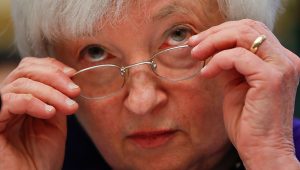 Federal Reserve Board Chair Janet Yellen removes her glasses while testifying on Capitol Hill in Washington. | Pablo Martinez Monsivais, The Associated Press