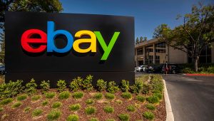 EBay Inc. signage is displayed at the entrance to the company’s headquarters in San Jose, Calif. | David Paul Morris | Bloomberg | Getty Images