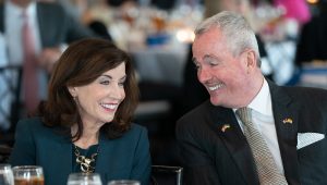 Governor Hochul and Governor Murphy Make an Announcement at the Regional Plan Association Centennial Assembly, May 6, 2022, New York City (Don Pollard/Office of Governor Kathy Hochul).