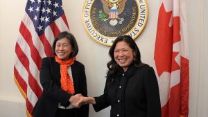 U.S. Trade Representative Katherine Tai with Canada’s Minister of International Trade, Export Promotion, Small Business and Economic Development Mary Ng.