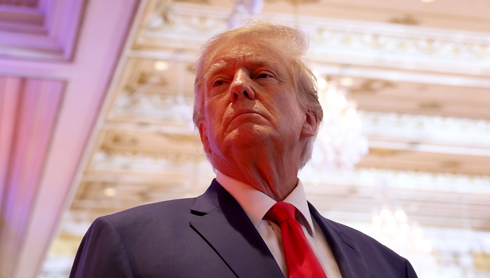 Donald Trump speaks to the media during an election night event at Mar-a-Lago on Nov. 8, 2022, in Palm Beach, Fla. | Joe Raedle/Getty Images