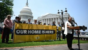 U.S. Representative Delia Ramirez, Democrat from Illinois speaks during a news conference with immigration experts, DACA recipients, and Dreamers to mark the 13th anniversary of the Deferred Action for Childhood Arrivals (DACA) program in Washington, DC on June 11, 2025. | Andrew Caballero-Reynolds/AFP via Getty Images
