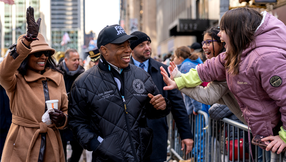 New York City Mayor Eric Adams attends the Macy’s Thanksgiving Day Parade. Thursday, November 27, 2025. Photo Credit: Benny Polatseck/Mayoral Photography Office