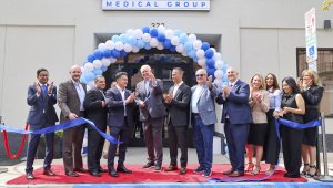 Caption: Elected officials and HRH celebrate the grand opening of the HRH Medical Group in West New York with a ribbon cutting ceremony.