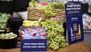 Fruits on display in an Aldi grocery store in New York City, U.S. June 17, 2026. REUTERS/Vincent Alban