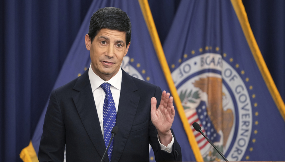 Federal Reserve Board Chairman Kevin Warsh speaks during a news conference at the Federal Reserve in Washington, Wednesday, Sept. 16, 2026. (AP Photo/Mark Schiefelbein)