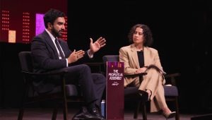 New York City Mayor Zohran Kwame Mamdani participates in a fireside chat with Ilana Glazer at The People’s AI Assembly at Webster Hall in Manhattan on Monday, October 19, 2026. Michael Appleton/Mayoral Photography Office.
